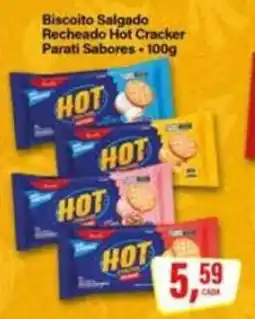 Rede Supermarket Biscoito salgado recheado hot cracker oferta