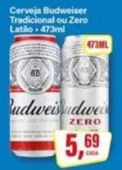 Rede Supermarket Cerveja Budweiser Tradicional ou Zero oferta