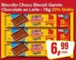 Rede Supermarket Biscoito Choco Biscuit Garoto Chocolate ao Leite oferta