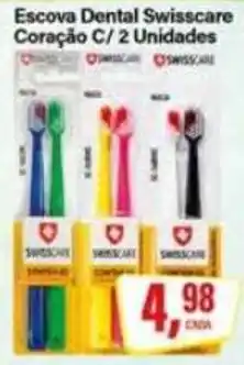 Rede Supermarket Escova Dental Swisscare Coração C/ 2 Unidades oferta