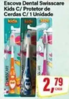 Rede Supermarket Escova Dental Swisscare Kids C/ Protetor de Cerdas C/ 1 Unidade oferta