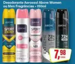 Rede Supermarket Desodorante Aerossol Above Women ou Men Fragrâncias oferta
