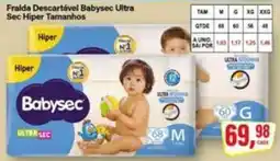 Rede Supermarket Fralda descartável babysec ultra sec hiper tamanhos oferta