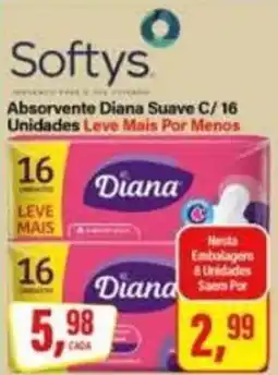 Rede Supermarket Absorvente Diana Suave C/ 16 Unidades oferta