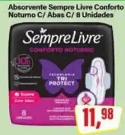 Rede Supermarket Absorvente sempre livre conforto noturno c/ abas c/ 8 unidades oferta