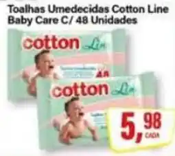 Rede Supermarket Toalhas Umedecidas Cotton Line Baby Care C oferta