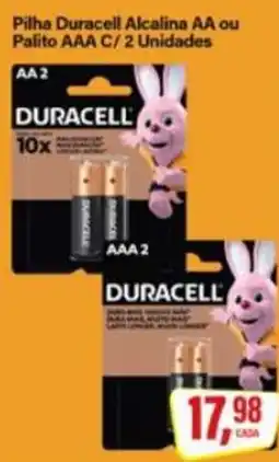 Rede Supermarket Pilha Duracell Alcalina AA ou Palito AAA C/ 2 Unidades oferta