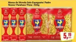 Rede Supermarket Massa de Semola Galo Espaguete/ Padre Nosso/ Parafuso/ Pena oferta