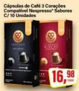 Rede Supermarket Cápsulas de Café 3 Corações Compatível Nespresso* Sabores oferta