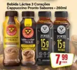 Rede Supermarket Bebida Láctea 3 Corações Cappuccino Pronto Sabores oferta