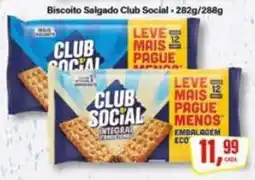 Rede Supermarket Biscoito salgado club social integral tradicional oferta