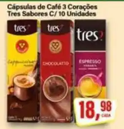 Rede Supermarket Cápsulas de Café 3 Corações Tres Sabores oferta