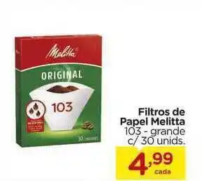 Filtros De Papel Melitta 103 Grande
