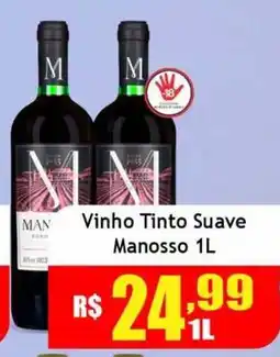 Supermercado Kibe Vinho Tinto Suave Manosso 1L oferta
