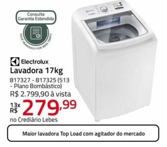 Lojas Lebes Electrolux Lavadora 17kg oferta