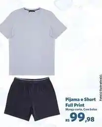 Pijama e short full print