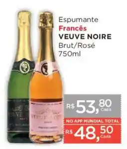 Supermercados Mundial Espumante Francês Veuve Noire Brut/Rosé oferta