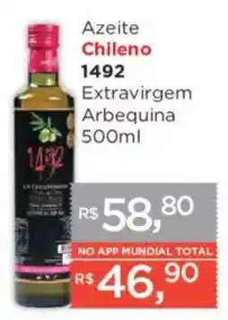 Supermercados Mundial Azeite chileno 1492 extravirgem arbequina oferta