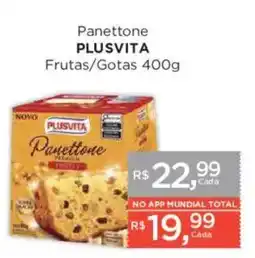 Supermercados Mundial Panettone plusvita frutas/gotas oferta