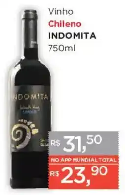 Supermercados Mundial Vinho chileno indomita oferta