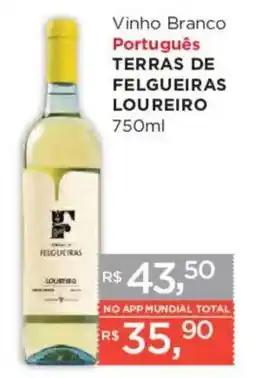Supermercados Mundial Vinho branco português terras de felgueiras loureiro oferta