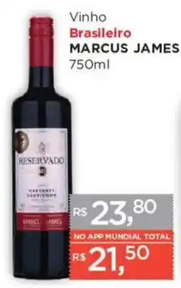 Supermercados Mundial Vinho Brasileiro Marcus James oferta