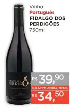 Supermercados Mundial Vinho Português Fidalgo dos Perdigões oferta