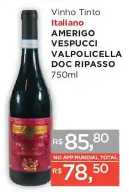 Supermercados Mundial Vinho Tinto Italiano Amerigo Vespucci Valpolicella Doc Ripasso oferta