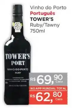 Supermercados Mundial Vinho do porto tower's ruby/tawny oferta