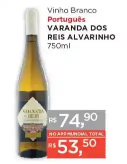 Supermercados Mundial Vinho branco português varanda dos reis alvarinho oferta
