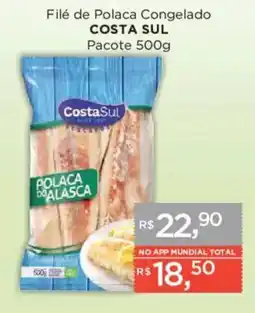 Supermercados Mundial Filé de Polaca Congelado Costa Sul oferta