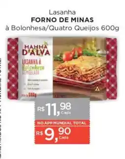 Supermercados Mundial Lasanha forno de minas à bolonhesa/quatro queijos oferta