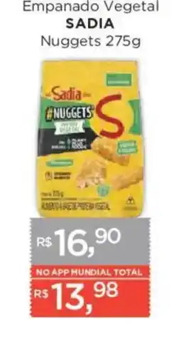 Supermercados Mundial Empanado vegetal sadia nuggets oferta