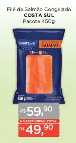 Supermercados Mundial Filé de Salmão Congelado Costa Sul oferta
