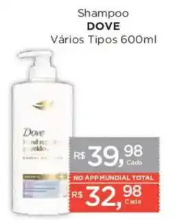 Supermercados Mundial Shampoo dove vários tipos oferta