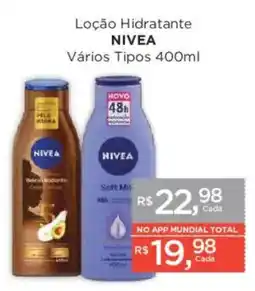 Supermercados Mundial Loção Hidratante NIVEA Vários Tipos oferta