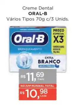 Supermercados Mundial Creme Dental Oral-B oferta