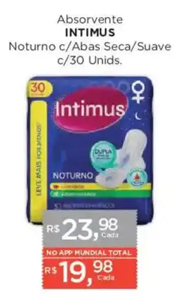 Supermercados Mundial Absorvente intimus noturno c/abas seca/suave oferta