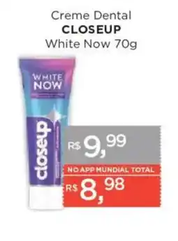 Supermercados Mundial Creme Dental Closeup White Now oferta