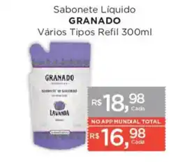 Supermercados Mundial Sabonete Líquido Granado Vários Tipos Refil oferta