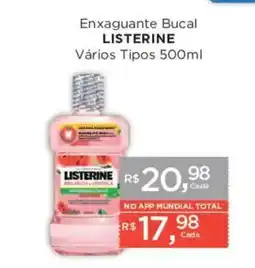 Supermercados Mundial Enxaguante Bucal Listerine Vários Tipos oferta
