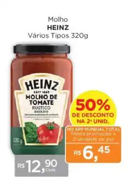Supermercados Mundial Molho heinz vários tipos oferta