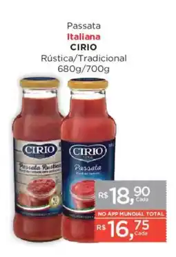 Supermercados Mundial Passata italiana cirio rústica/tradicional oferta