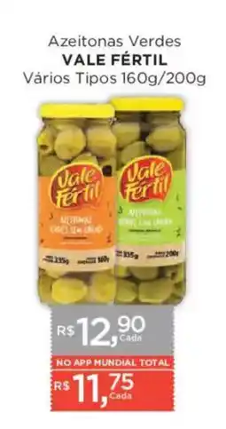 Supermercados Mundial Azeitonas Verdes Vale Fértil Vários Tipos oferta