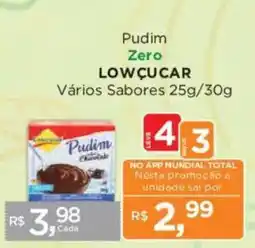 Supermercados Mundial Pudim Zero Lowçucar oferta