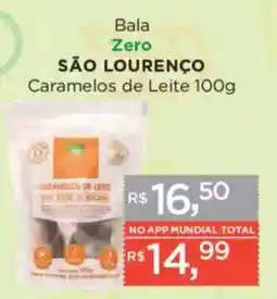 Supermercados Mundial Bala Zero São Lourenço Caramelos de Leite oferta