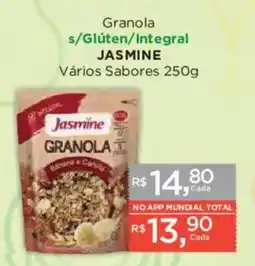 Supermercados Mundial Granola s/glúten/integral jasmine vários sabores oferta