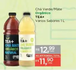 Supermercados Mundial Chá Verde/Mate Orgânico TEA+ Vários Sabores oferta