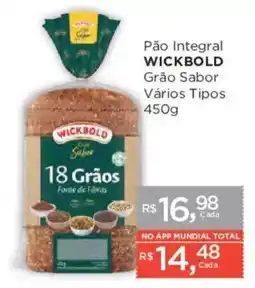 Supermercados Mundial Pão integral wickbold grão sabor vários tipos oferta