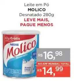 Supermercados Mundial Leite em pó molico desnatado oferta